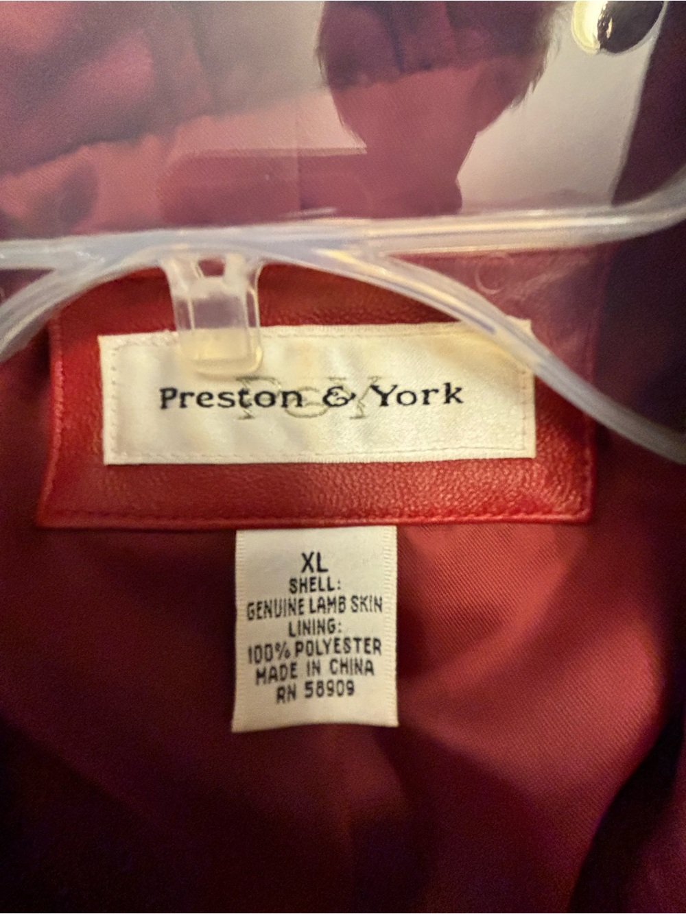 Preston & York Red Leather Jacket